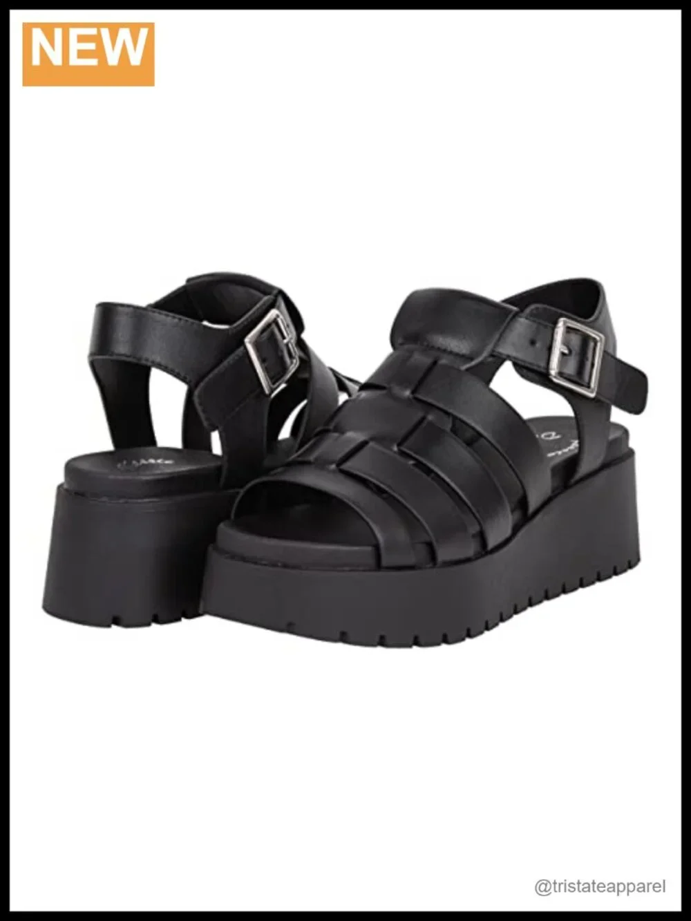 Women's Fisherman Platform Sandal PU Ankle Strap Gladiator